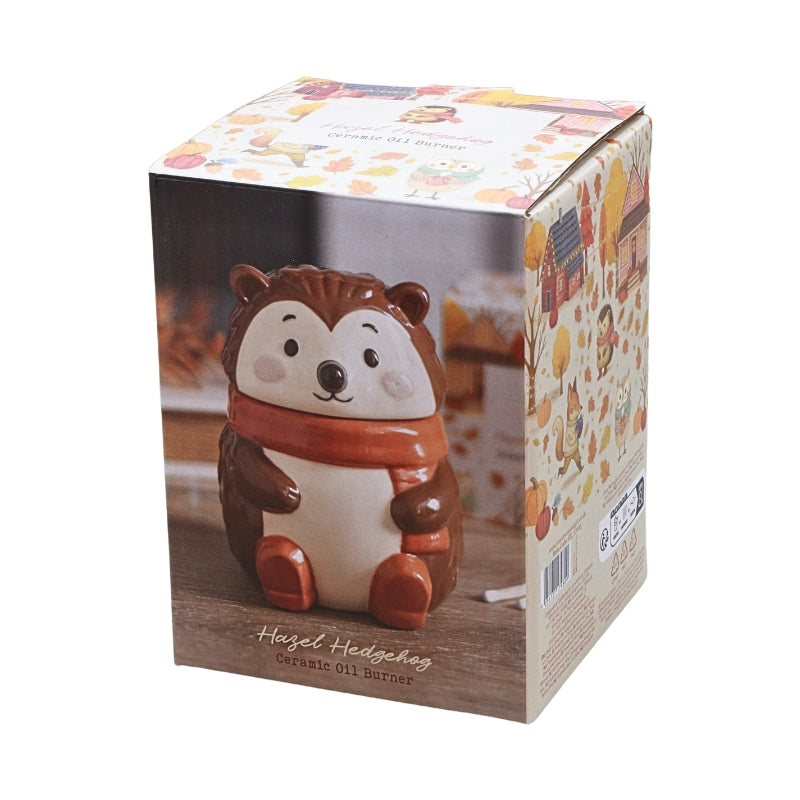 packaging box for a hedgehog oil burner on a white background