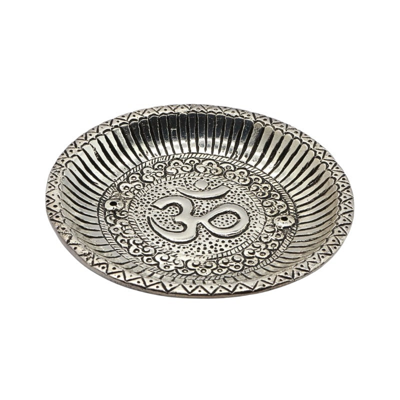 aluminium incense burner with om symbol