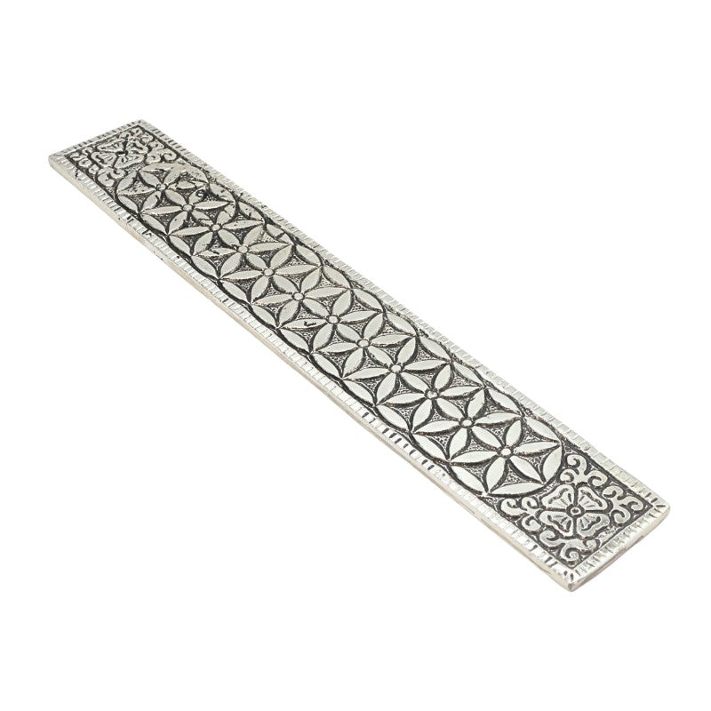 Aluminium incense burner with flower of life pattern