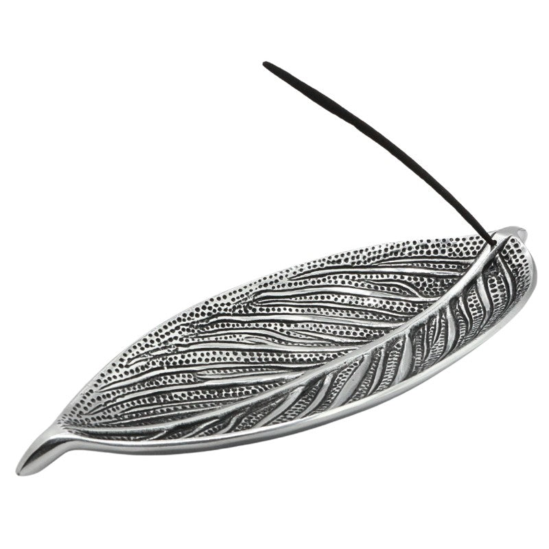 incense stick in an Aluminium Incense Burner- Leaf