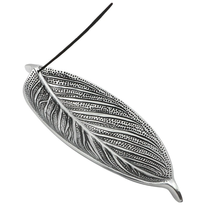incense stick in an Aluminium Incense Burner- Leaf