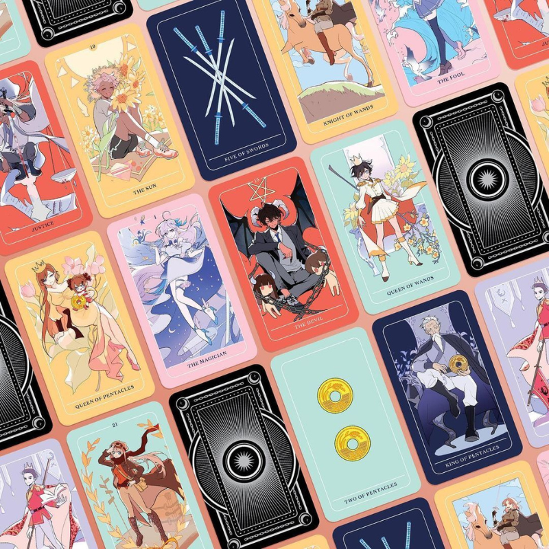 Tarot cards from the Anime Tarot Deck