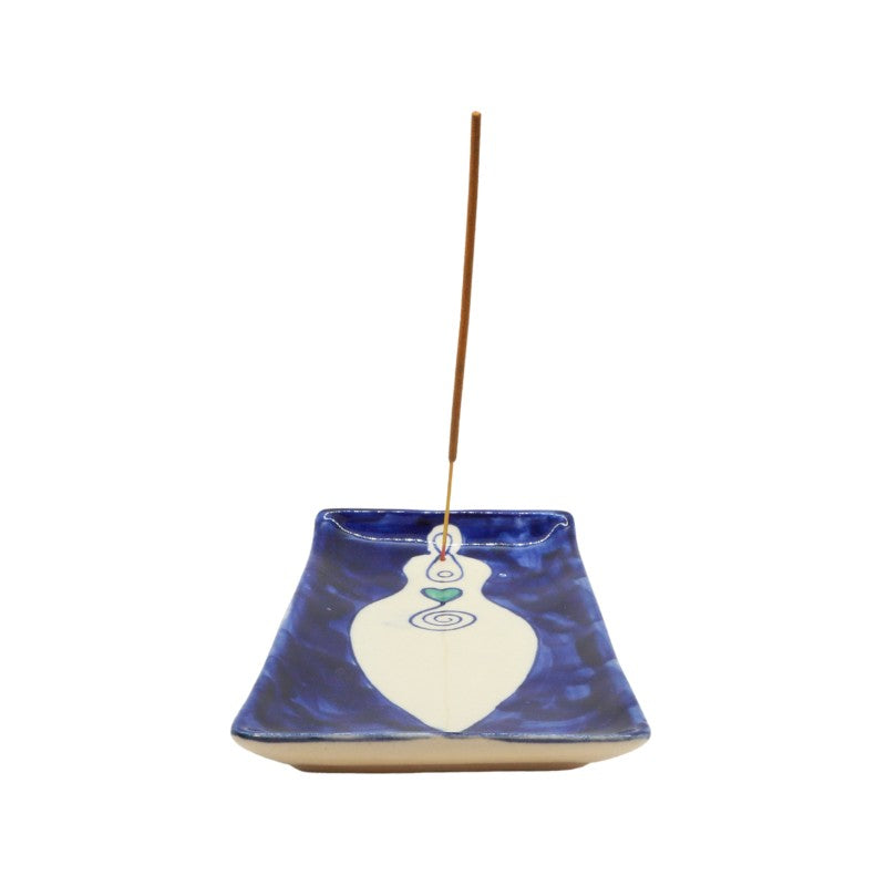 Blue Ceramic Incense Stick Holder - Goddess