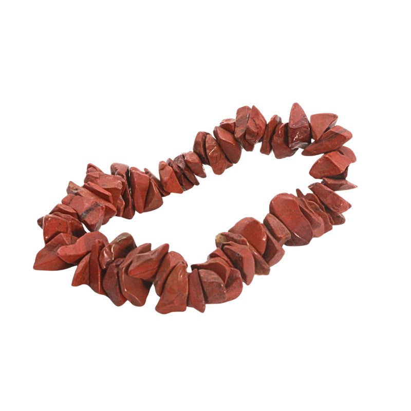 Red stone bracelet on a white background