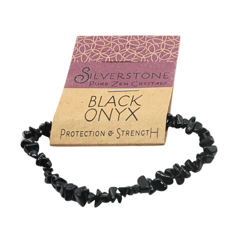 Black onyx bracelet with a Silverstone packaging on a white background