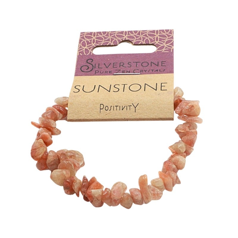 Sunstone bracelet on a white background with 'Silverstone' packaging.