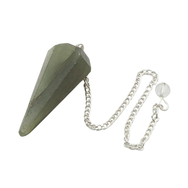 Green Aventurine Faceted Crystal Pendulum