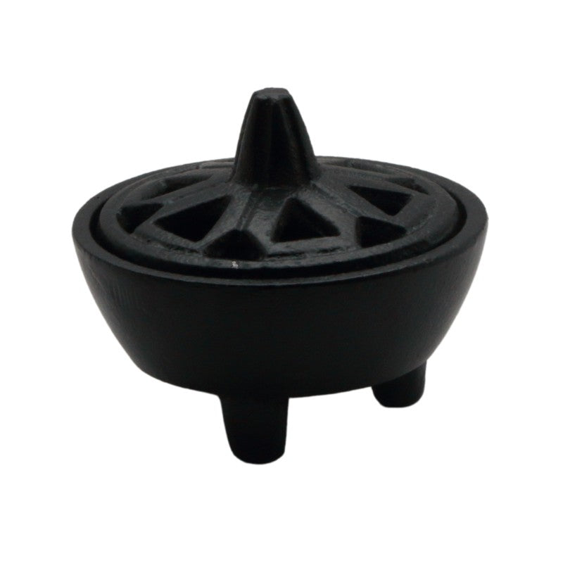small cast iron cauldron with lid