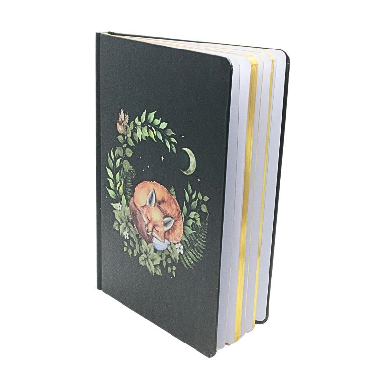 Notebook with a fox illustration on a white background