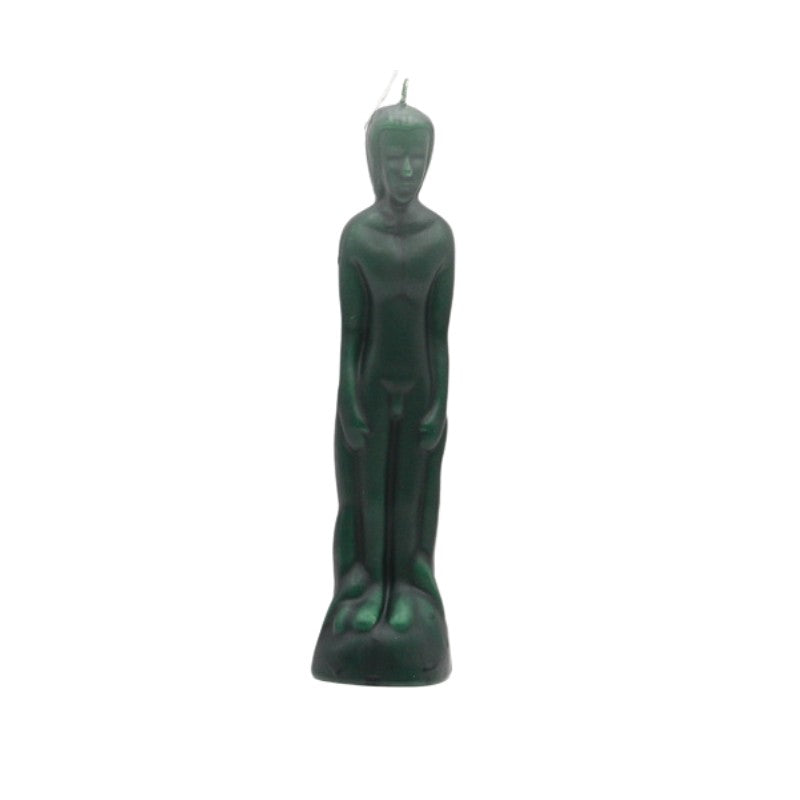 Green candle in the shape of a naked male