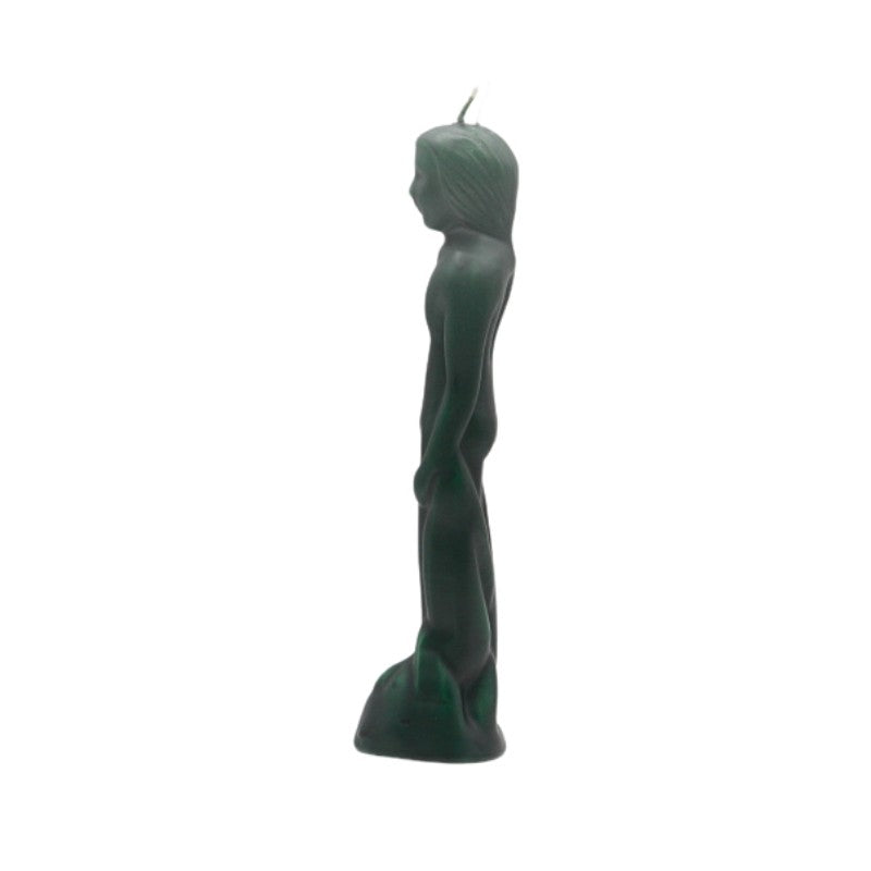 Green candle in the shape of a naked male