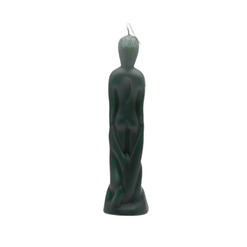 Green candle in the shape of a naked male