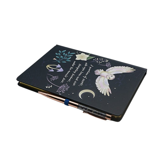 Notebook with owl design on a white background