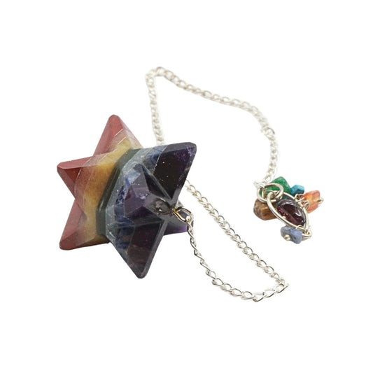 7 Chakra Chip Merkaba Pendulum