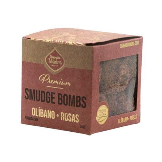 Box of Premium Smudge Bombs with visible brand logo on a white background