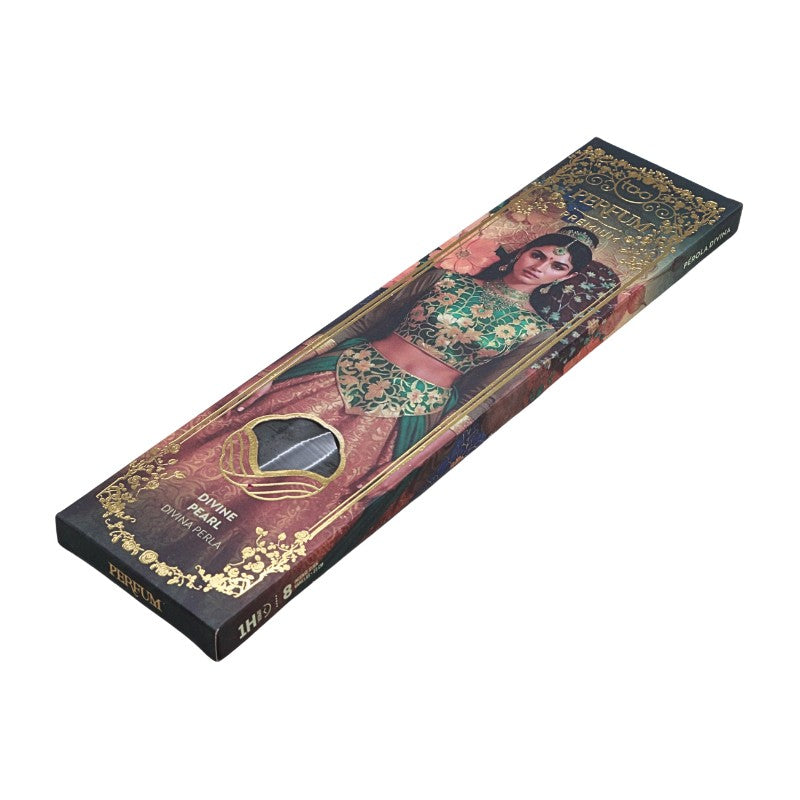 Decorative incense box with artistic design on a white background