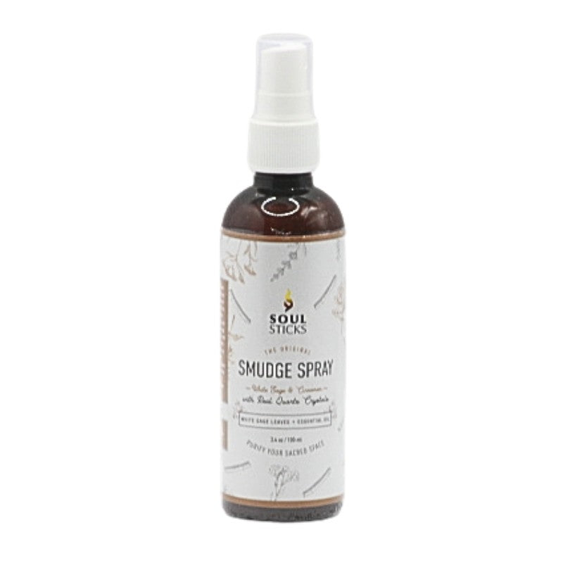 bottle of white sage and cinnamon room spray