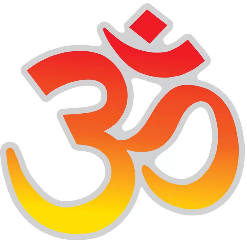 colourful window sticker of om symbol