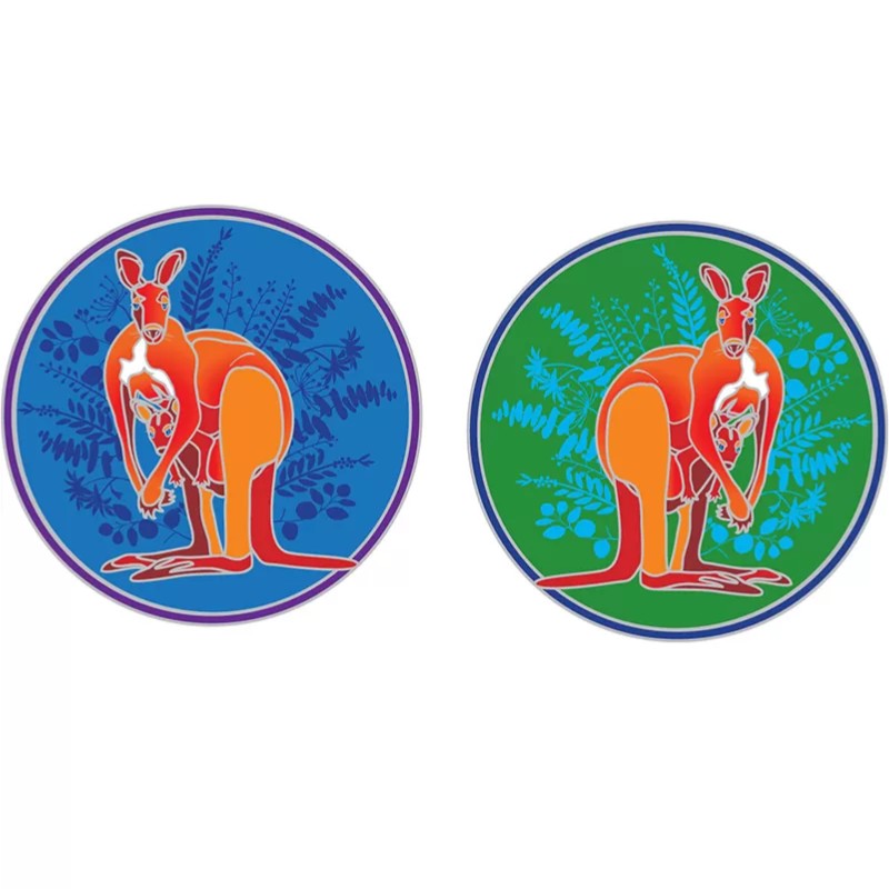 2 Sunlight window stickers showing a Kangaroo