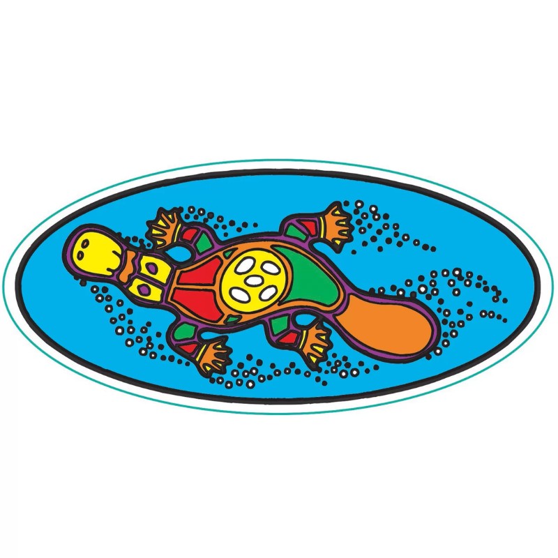 Sunlight sticker of a colourful Platypus