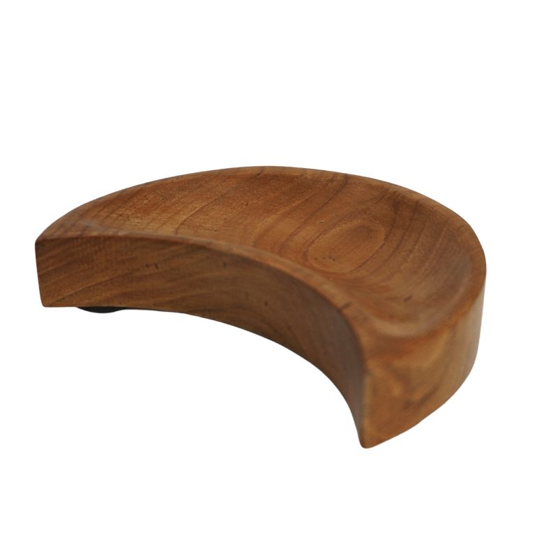 Teak Carved Crescent Moon Wooden Bowl- Offering Bowl- Altar Bowl