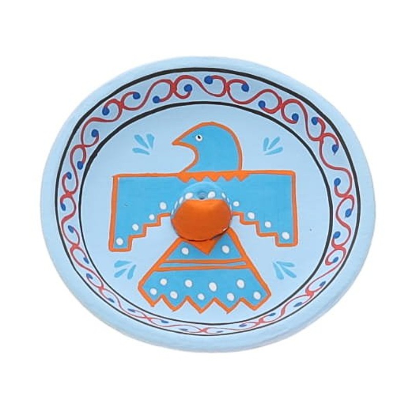 Terracotta Eagle Incense Burner- Blue