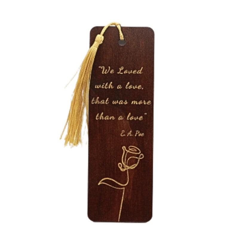 handmade bookmark with gold engraving