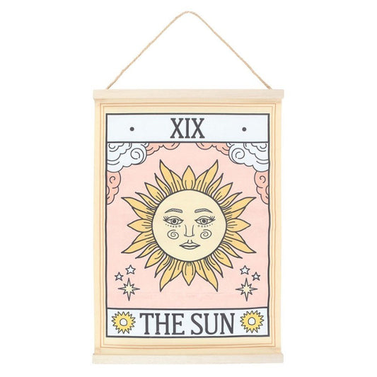 Vintage Tarot wall hanging showing "The Sun" Tarot Card