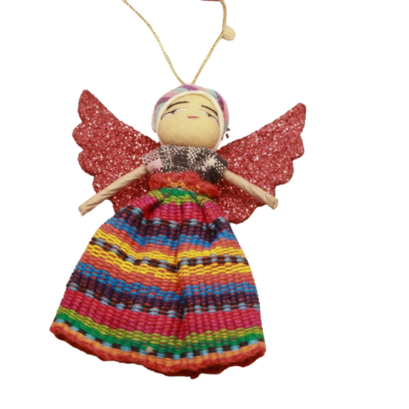 Handmade Guatemalan Worry Doll- Guardian Angel/ Christmas Angel