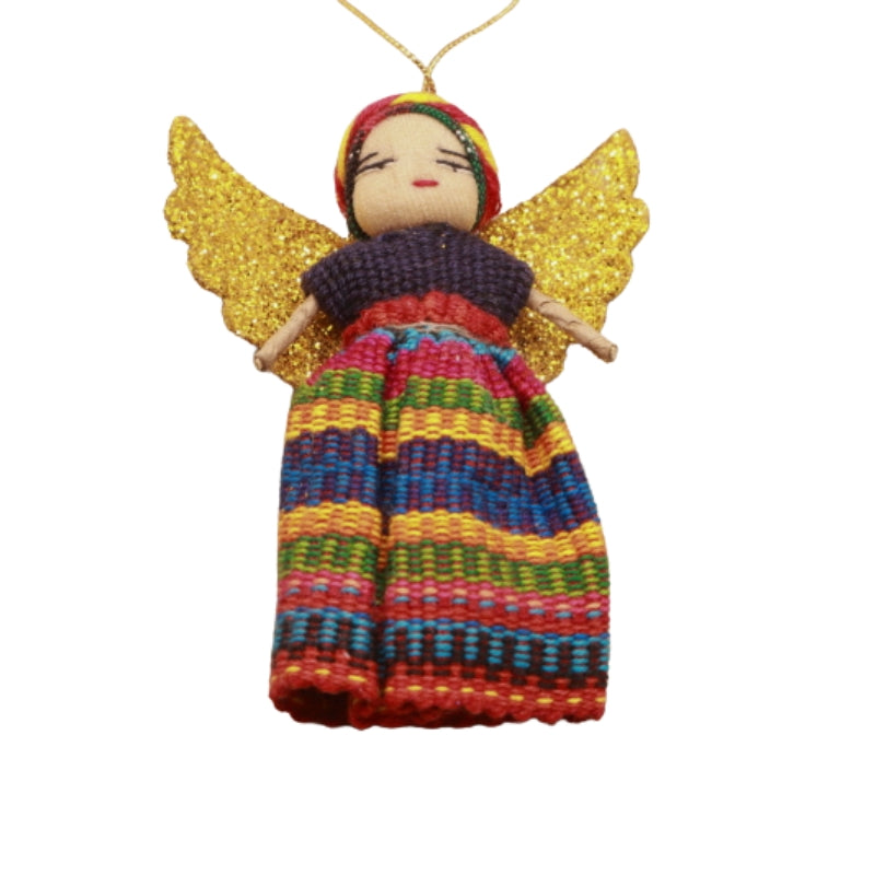 Handmade Guatemalan Worry Doll- Guardian Angel/ Christmas Angel