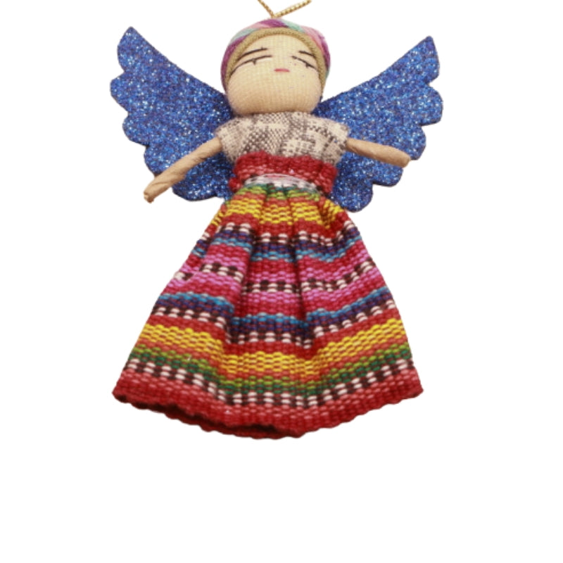 Handmade Guatemalan Worry Doll- Guardian Angel/ Christmas Angel