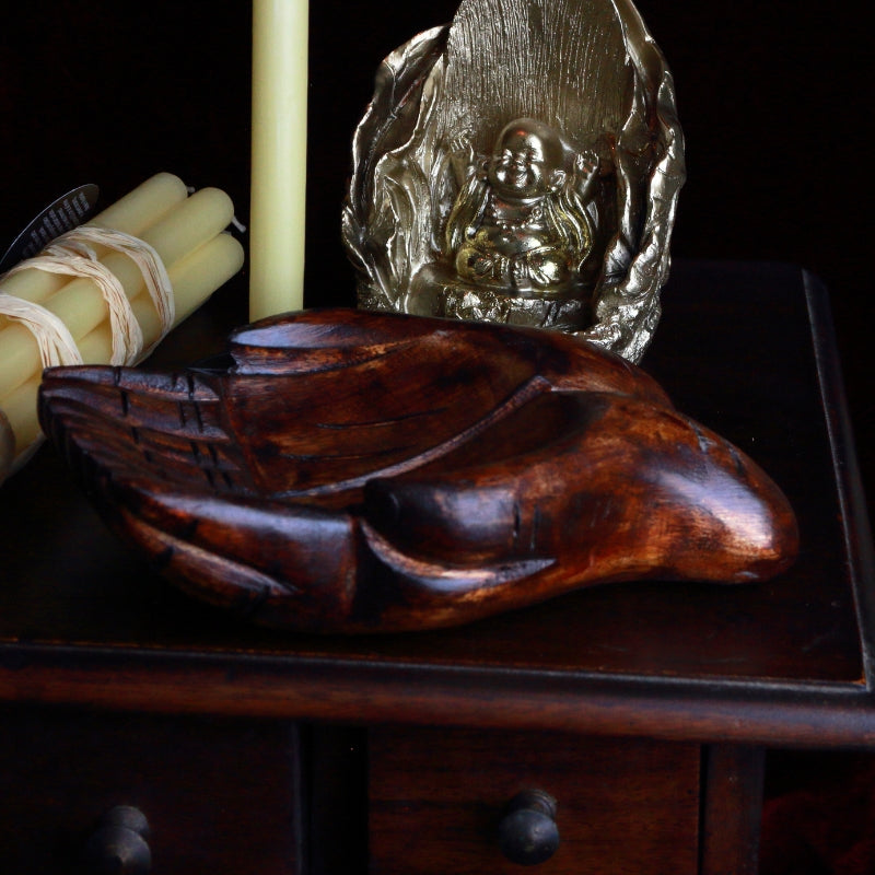 Small Rustic Open Giving Hand Bowl/ Healing Hands Bowl