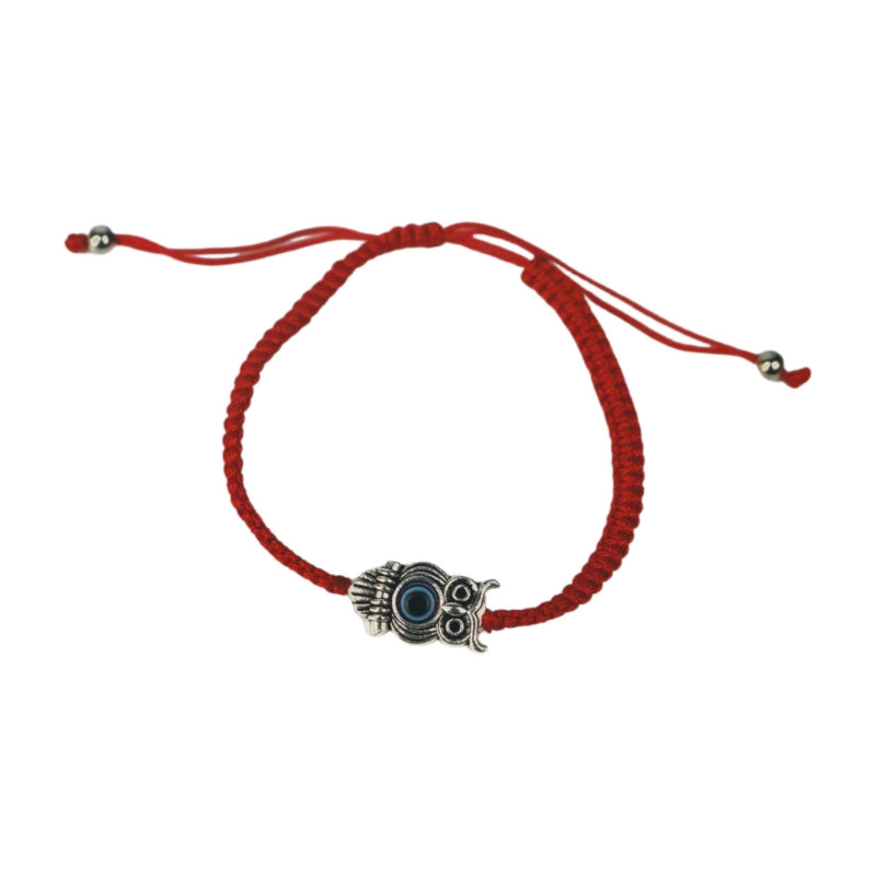 Red Vintage Owl Evil Eye Protection Bracelet -Evil Eye Protection Amulet