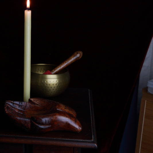 Single Natural Beeswax Prayer Taper Candles (12mm x 220mm)- Locally Sourced Australian Made Candles