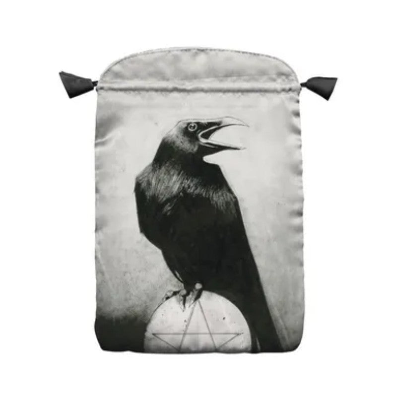 Satin tarot Bag printed with crows design