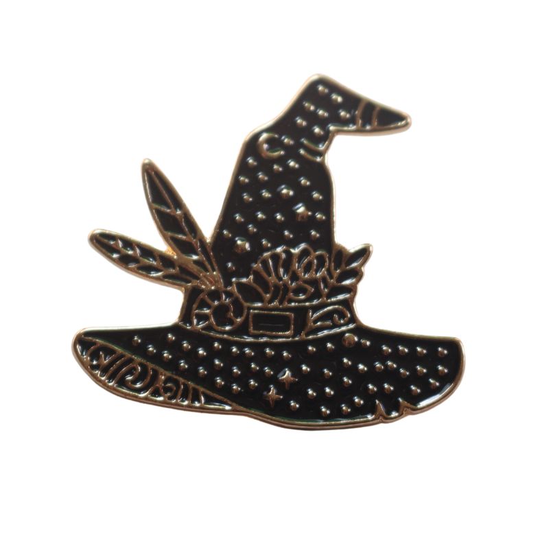 Witches Hat Enamel Badge, Witchy Bag Charm Or Hat Pin