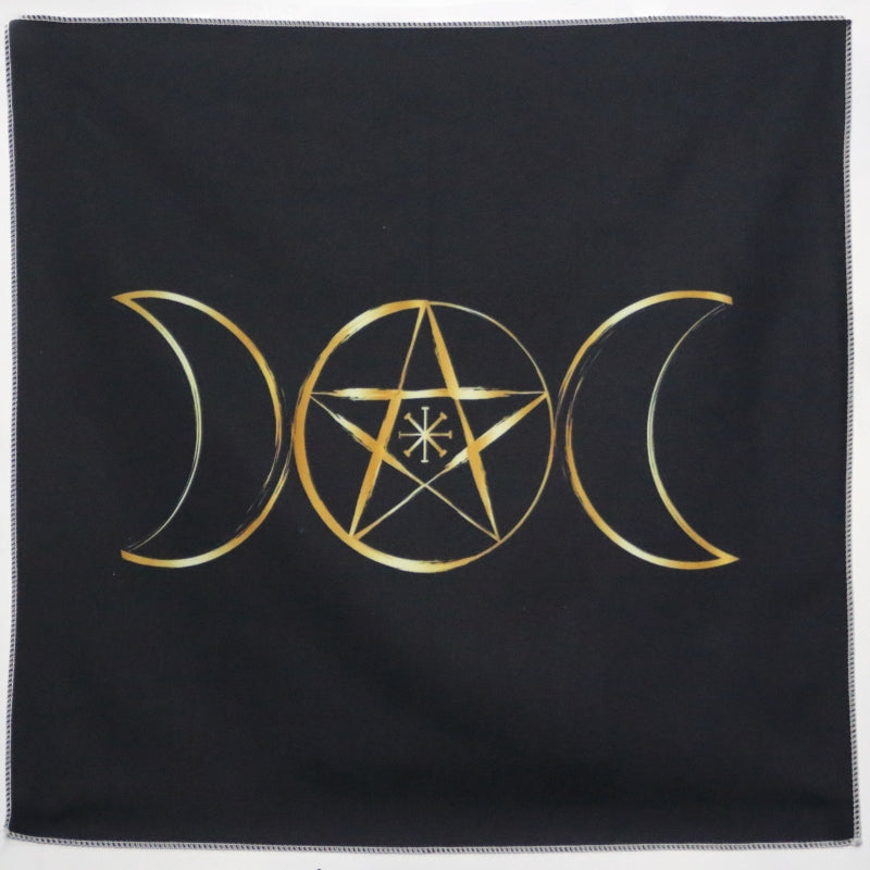 Triple Moon Pentacle Tarot Cloth 49cm