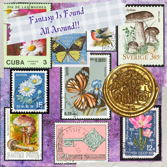 Brass Wax Seal Stamp - Mushroom Fairy Door- Magical Writing Tools- Witchcore