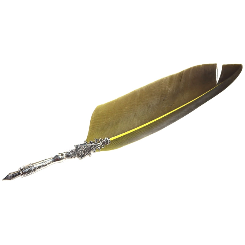 Magical Writing Tools- Yellow Feather Dip Pen- Witchcore Desk Accessory