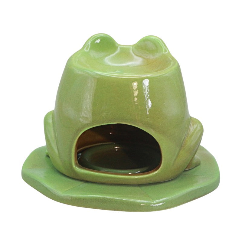 ceramic frog oil burner on a lily pad
