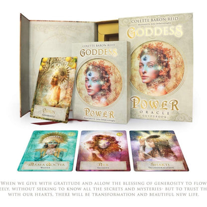 Goddess Power Oracle Cards in a keepsake box with a guidebook