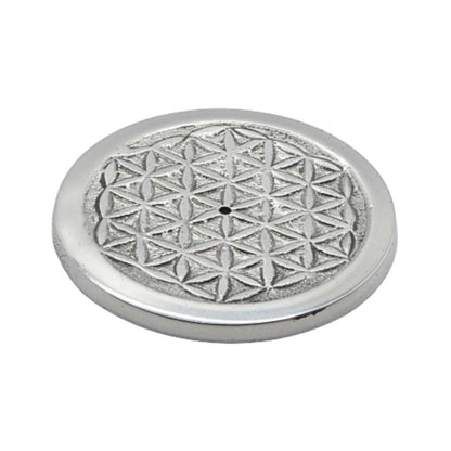 flower of life design aluminium incense burner