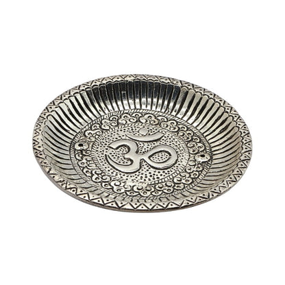 aluminium incense burner with om symbol 