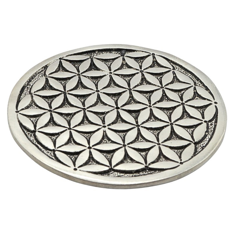 aluminium  flower of life incense burner 