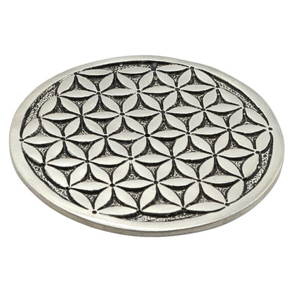 aluminium  flower of life incense burner 