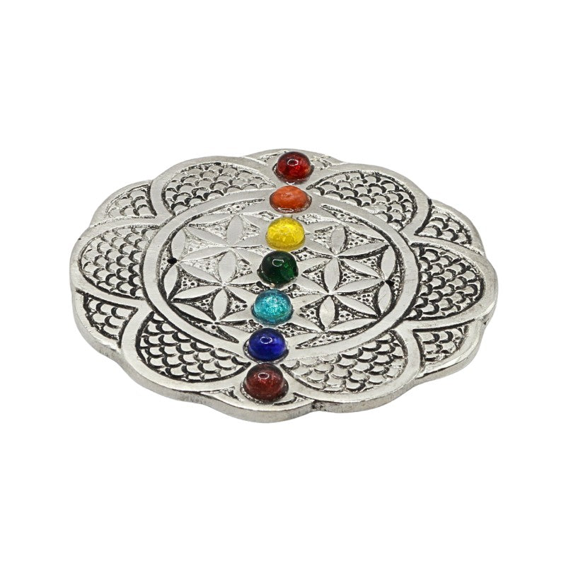  aluminium incense burner with chakra beads 