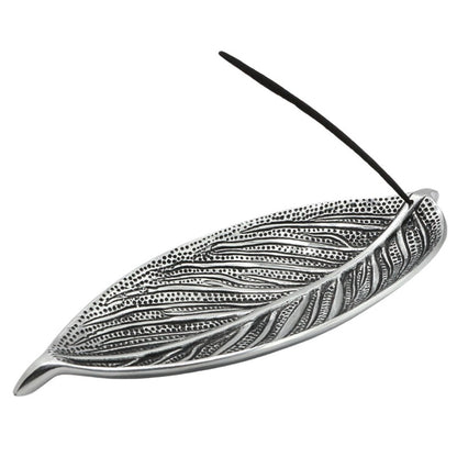 incense stick in an Aluminium Incense Burner- Leaf