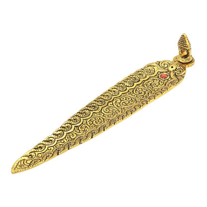Gold aluminium incense holder with buddha head