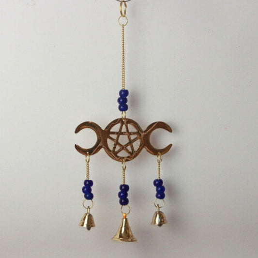 hanging bells- triple moon pentacle