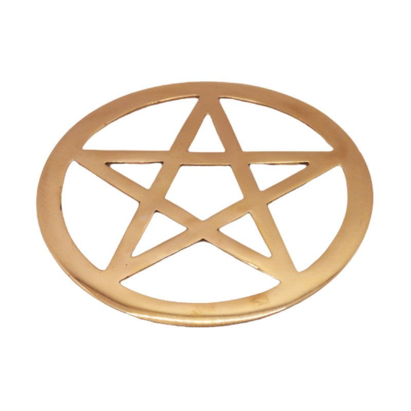 Brass Pentacle Altar Tile-14.5cm